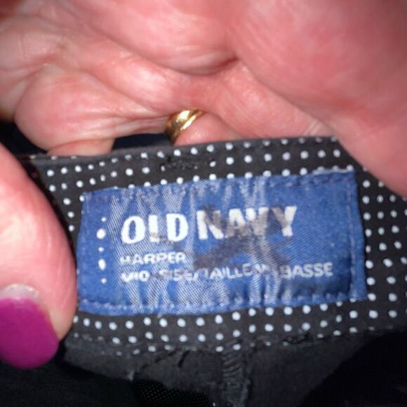 Old Navy black white polka dot Harper mid-rise pants 2 - Picture 5 of 6